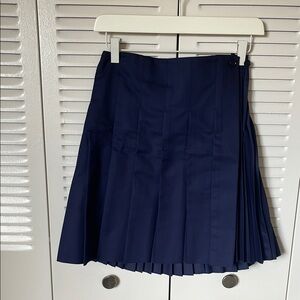 Navy Pleated Women's Skirt